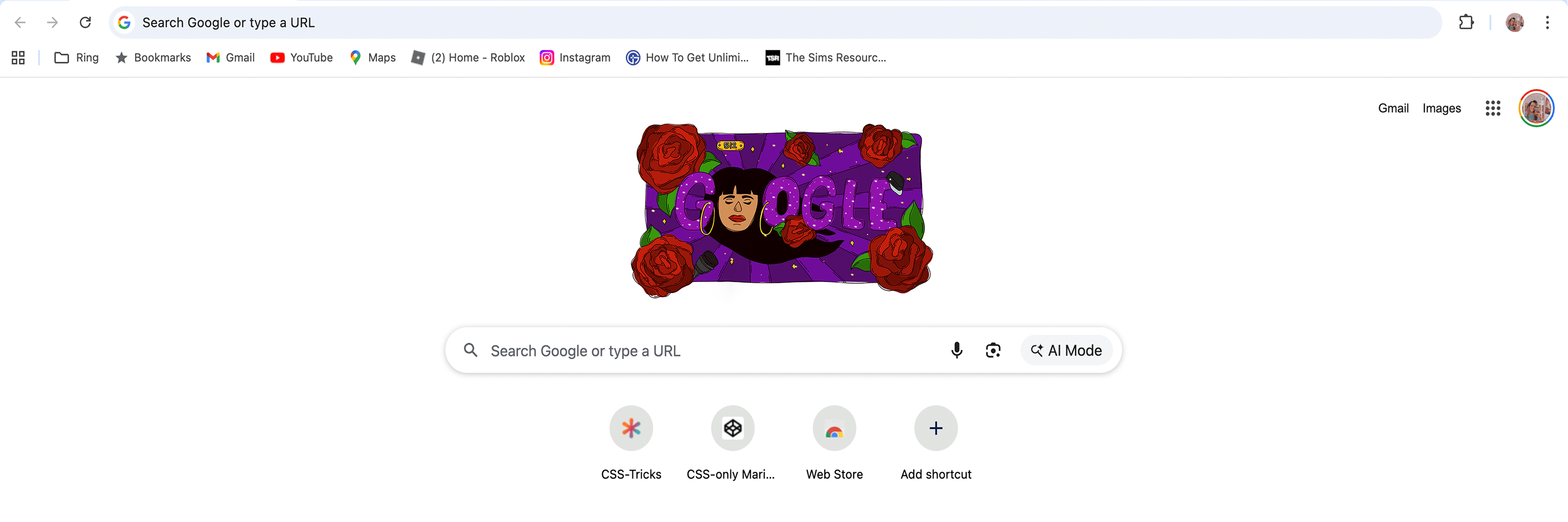 Closer look of doodle on google